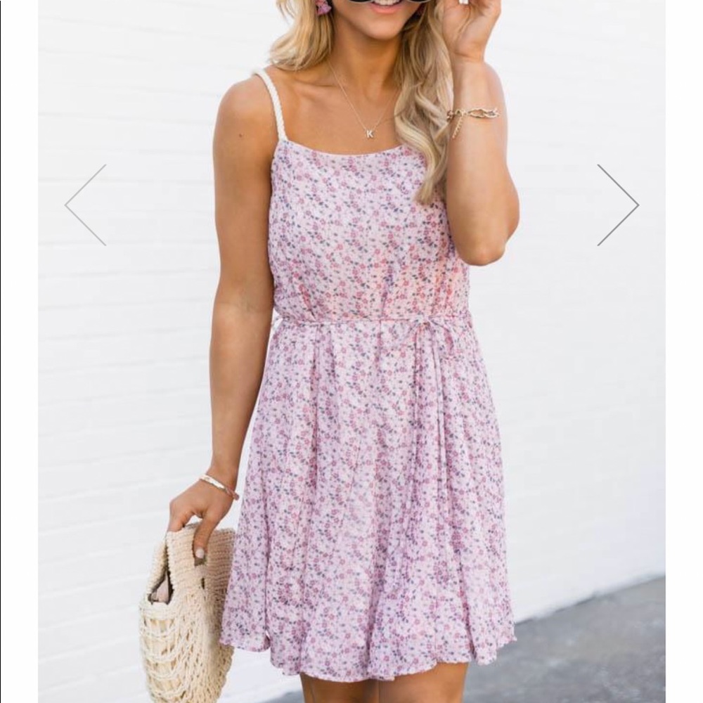 Pink Lily Hello Darling Pink Floral Dress